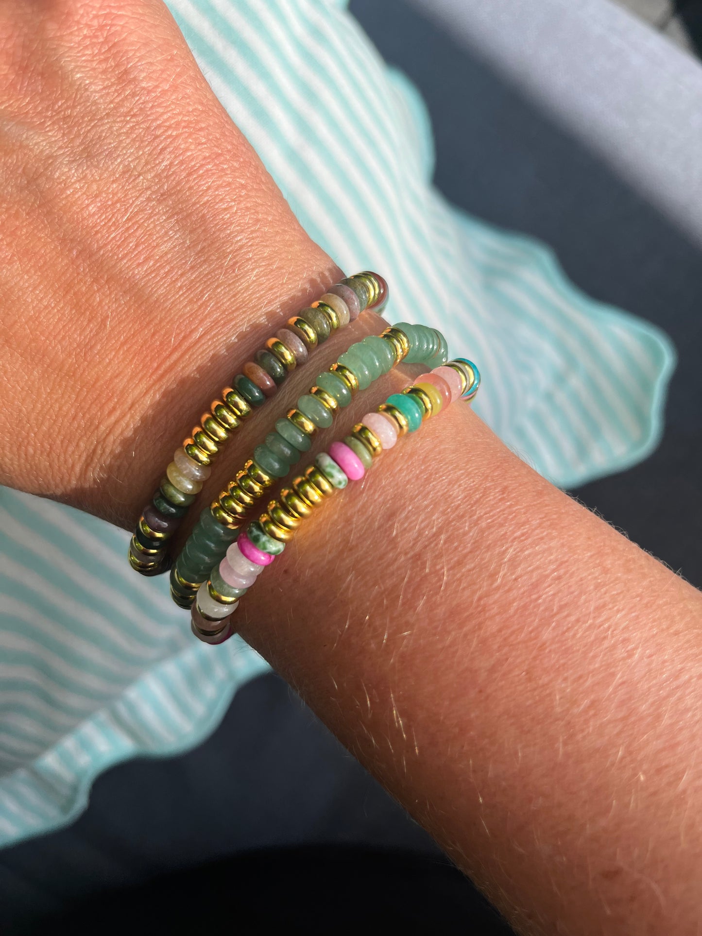 Grøn perle armbånd