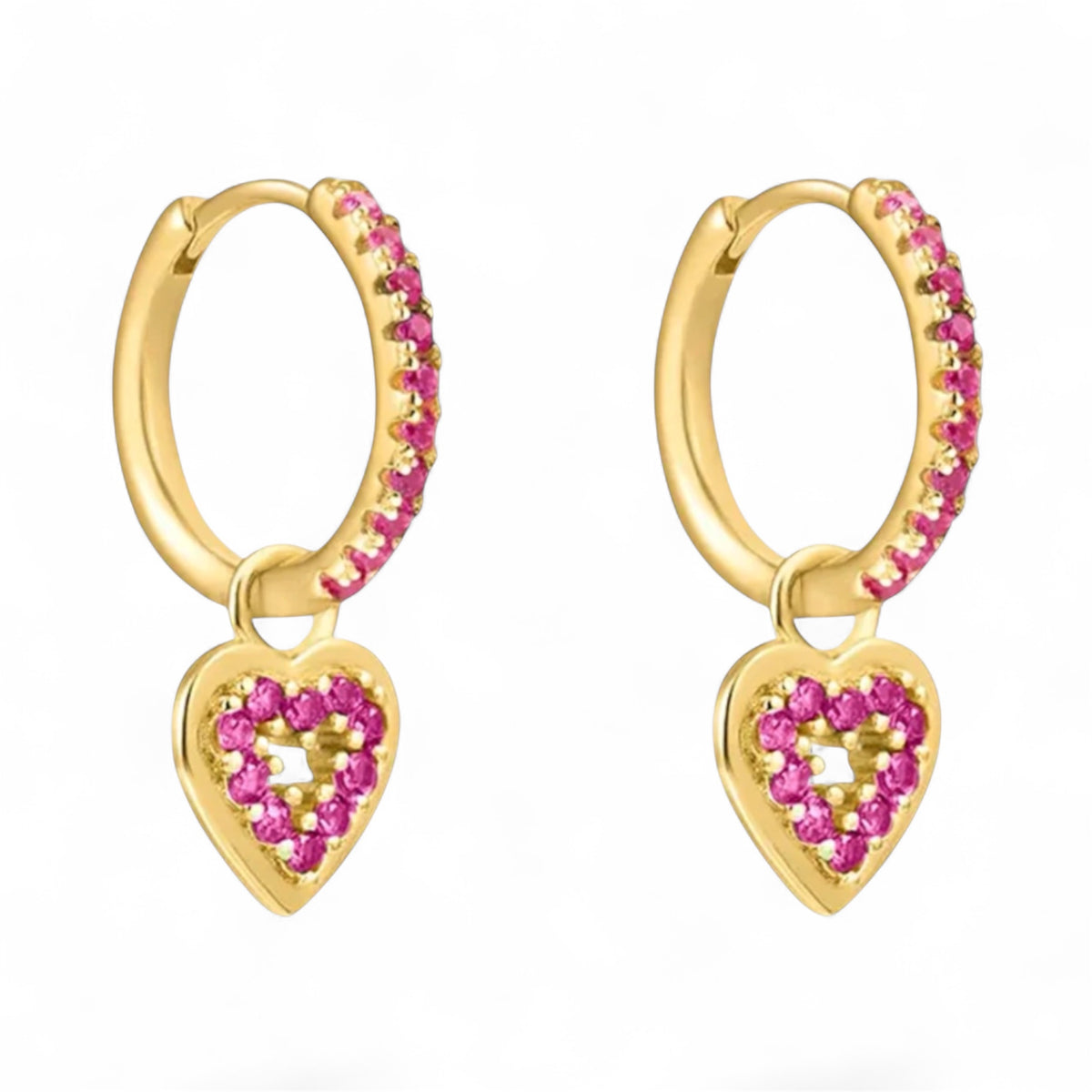 Pink heart (guld)