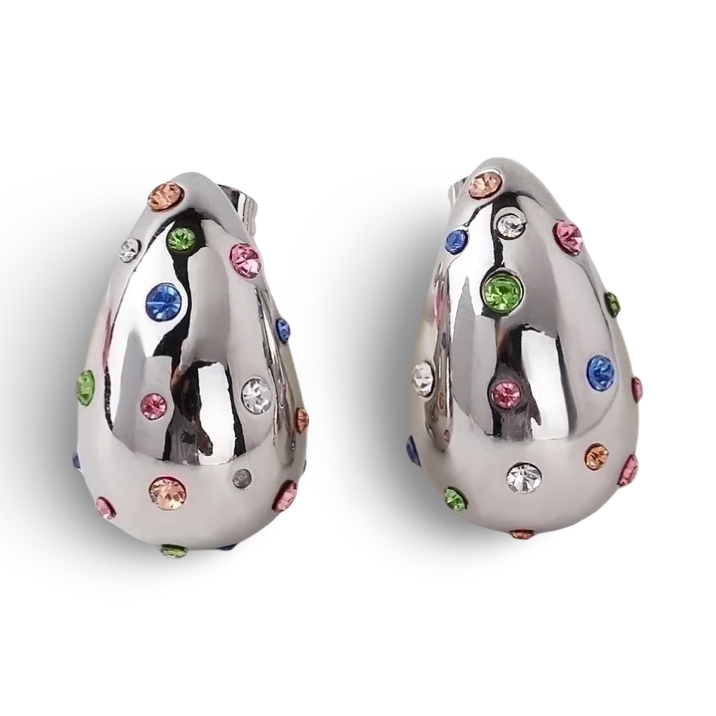 Sølv dråber (farvede sten)