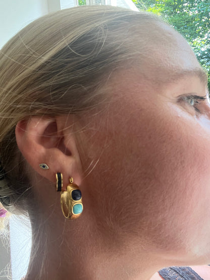 Tyrkis/Blå sten øreringe