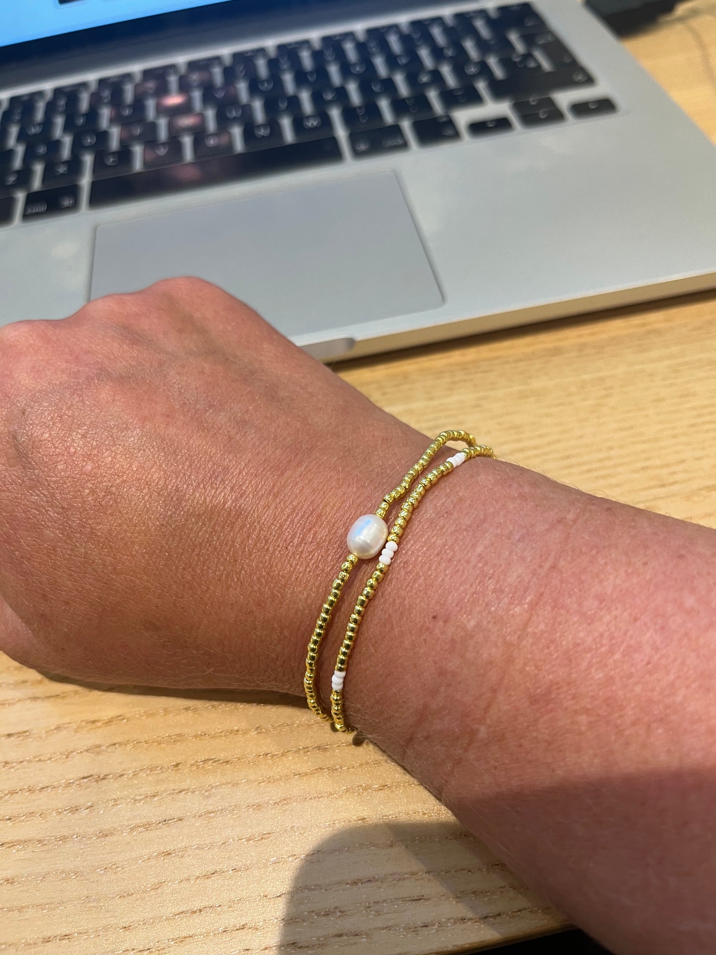 Perle armbåndsæt med ferskvandsperle