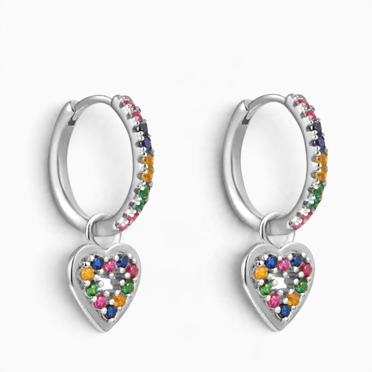 Multicolor Heart (sølv)