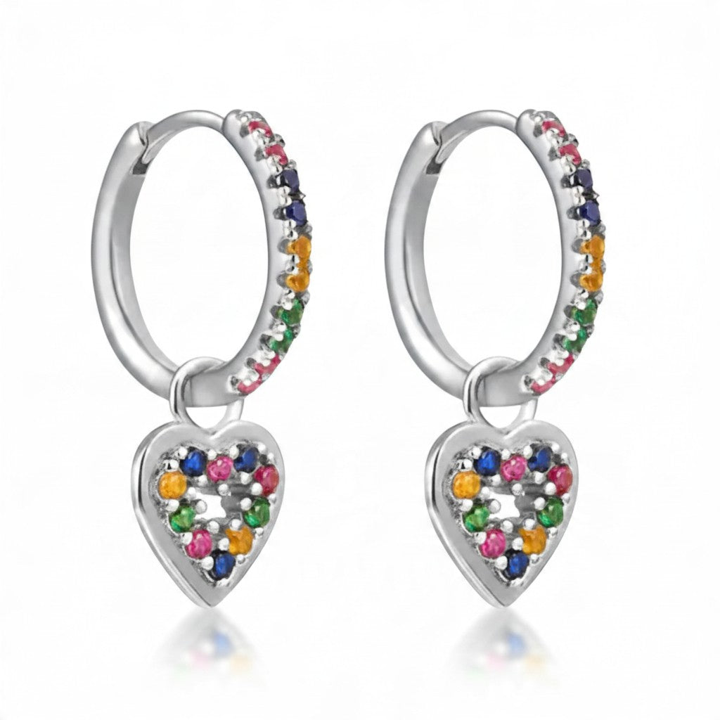 Multicolor Heart (sølv)